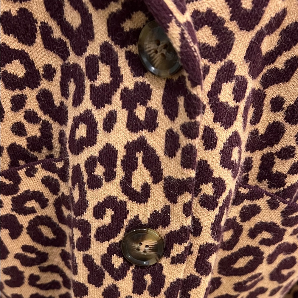 Leopard Print Sweater Knit  Women's Blazer - Picture 7 of 7